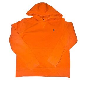 Polo Ralph Lauren Boys Orange Pullover Hoodie Sweatshirt L 14-16